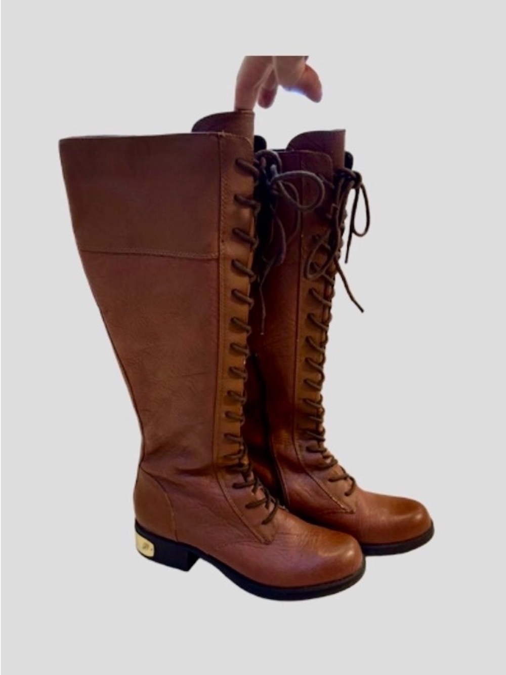Circus by Sam Edelman Brown Lace-Up Knee-High Boots